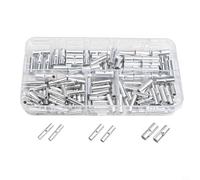 Jonikuper Non-Insulated Butt Connectors for Electrical Wiring - Copper-Tubular, Electro-For Tin Plated, 22-10 AWG, for Automotive, DIY, Machinery & Industrial(150pcs)