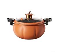 Jonikuper Non- -Pressure Saucepan for Soup, Stew & Simmering - 28 x 18 x 14 cm Pumpkin-Shaped Cookware Pot, Compact Household Kitchen Pot, Compatible(Orange)