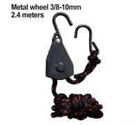 Jonikuper Plastic Dipped S Hook Hanging and Lifting Rope with 6mm or 10mm Polypropylene Rope for Camping Canopy Tents, 136kg to 220kg Load Capacity, Rust-Proof Outdoor(B 3/8-10mm 2.4M)