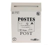 Jonikuper Post Box | Wall Mounted Letterbox | Vintage Iron Mailbox | Viewing Windows | Mailbox With Rotating Lid | Easy To Install | 29cm x 22cm x 6cm(White)