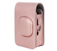 Jonikuper Protective Camera Bag for Fujifilm for Instax Mini Liplay, Retro PU Leather Case with Adjustable Shoulder Strap and Removable Cap(Pink)