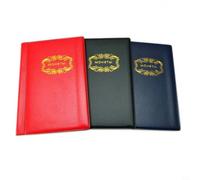 Jonikuper PU Leather Coin Collection Album with 10 For Pages and 120 Pockets for Storing Commemorative, Medallions, Tokens - Black/Red