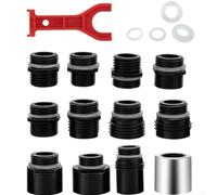 Jonikuper Pull Out Faucet Adapter Kit 12 Pieces for Kitchen Sink, All-Purpose Thread Connector with G1/2 and 5/8-18UN Compatibility, Includes Aerator Tool and