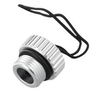 Jonikuper Scuba Diving DIN Tank Valve Threaded Cover Aluminum Dust Protection Cap for 5/8-14NPS Thread Gauge in Black Red Blue Gold Silver Colors(Silver)