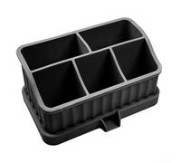 Jonikuper Silicone Bathroom Storage Box with Removable Design, Non-Slip Base, Drainage Holes & Multi-Compartment Organization for Toiletries and Soap -(black)
