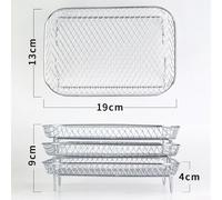 Jonikuper Stainless Steel Air Fryer Accessories Set with Three-Layer Mesh Rack for Versatile Cooking Compatible with Most Air Fryer Models