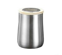 Jonikuper Stainless Steel Coffee Storage Container with Glass Viewing, Airtight Food-Grade Canister for Coffee Beans, Tea, Sugar, Flour, Nuts, Rice, Snacks,(Silver)