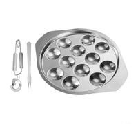 Jonikuper Stainless Steel Snail Pan, with 12 Compartment Holes, for Escargot and Snacks, Great for Home Dining Experiences(Set)