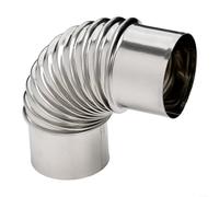 Jonikuper Stove Flue Steel Flue Pipe Elbow, 90 Degree Stove Pipe 3 Inch Stainless Steel Stove Pipe, Stainless Steel Stove Pipe Elbow, For Fireplaces BBQ Ventilation(70mm)