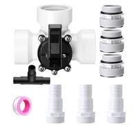 Jonikuper Swimming Pool Diverter Valve 3 Way 1.5" With 4560 Hose Adapter Kit, 9-Piece Set With Connectors, O-Rings, And Thread Tape For Above Ground Pools(white)