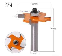 Jonikuper T-Type Router Bit with Bearing, 8 mm Shank Wood Milling Cutter for Tenon Joints and Drawer Construction, HSS Material - Compatible with Woodworking Routers(8x35x4mm)