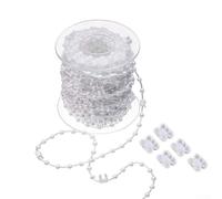 Jonikuper Vertical Blind Bottom Slat Link Chain 20m for 100mm or 117mm Wide Slats, White Pull Cord Replacement Part for Vertical Curtains and Shutters(89mm)