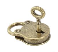 Jonikuper Vintage Bear Padlock for Luggage, Diary, Handbag - Antique Bronze Zinc Alloy Lock with Key, Small Cabinet & Drawer Security Lock (37 x