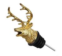 Jonikuper Zinc Alloy Deer Head Wine Aerator Pourer with Silicone Seal, Gold - Compatible with Standard Wine Bottles(Golden)