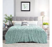JONIYEAR Extra Large Decorative Fluffy Faux Fur Blanket Full Size 71" x 80",Soft Luxury Lightweight Furry Blankets,Accent Cozy Shaggy Plush Fuzzy Blankets for Bed Couch,Thick Warm Winter Blanket, Aqua