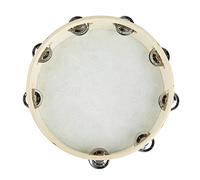 Jonlaki 10-inch Tambourine for Kids and Adults - Sheepskin Head with Wooden Frame for Music Education, Folk, Rock, and More