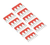 Jonlaki 10 Pcs 25A Barrier Fork Type Terminal Strips Made of Pure Copper with PVC Sheath for Safe Household and Industrial Use (TB-2504)