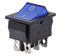 Jonlaki 10Pcs Blue Rocker Switch with Light, 6 Pins Plastic KCD4 for Household Appliances & Machine Tools