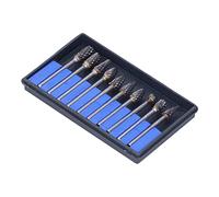 Jonlaki 10Pcs Tungsten Carbide File Grinder Set with Transparent Plastic Storage Box for Woodworking and Polishing (#1)