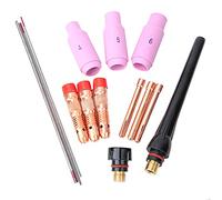 Jonlaki 14pcs TIG Welding Kit with Thoriated Tungsten Electrodes for 17/18/26 - Includes 0.040in to 3/32in Sizes (14pcs)