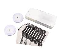 Jonlaki 150 Pcs Baking Package Bags with Translucent Design, Stickers and Ribbons for Gift Giving