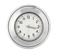 Jonlaki 22-25mm Motorcycle Handlebar Clock - Metal Mount Hand Dial Watch with White Dial - High Time Display (Silver)