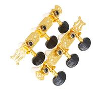 Jonlaki 2pcs Guitar Tuning Pegs with Gold Plated Knobs, Left & Right Machine Heads for Classical and Folk Guitars