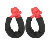 Jonlaki 2Pcs Recovery Soft Shackle - 35 Tons Breaking Strength Lightweight Rope Shackle for Trucks,SUVs,Offroad Vehicles -,Easy to Use with Oxford Protective (Red)