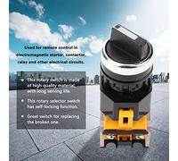 Jonlaki 3 Position 2NO Maintained Selector Switch with Self-Locking Function for Electrical Circuits