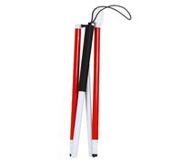 Jonlaki 50 Inch Aluminum Alloy Walking Stick Folding Blind Cane Mobility Stick, Crafted with Non Slip Handle & 4 Sections, Lightweight & Robust, Elastic Strap for Security