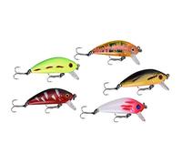 Jonlaki 5PCS Minnow Fish Lure Set 5cm Slow Sinking Artificial Bait Enhanced Action Treble Hook