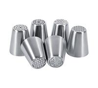 Jonlaki 6PCS Stainless Steel Flower Cake Icing Piping Nozzles,& Easy to Icing Tips for Cake Decoration,for Buttercream Flowers,Bake Like a Pro