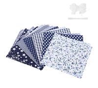 Jonlaki 7 Pcs Floral DIY Sewing Cotton Fabrics for Face Covers with Elastic Rope and Nose Bridges - Versatile Crafting Set 25x25cm