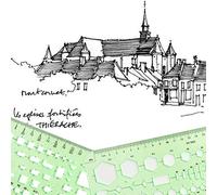 Jonlaki 9Pcs Geometric Drawing Templates Set - Plastic Measuring Rulers for Engineering, Architecture, and School Design (As Shown)