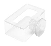 Jonlaki Acrylic Fish Food Feeder with Strong Suction Cup, Easy Installation & Wide Feeding Area for Aquarium - Transparent Design (S)