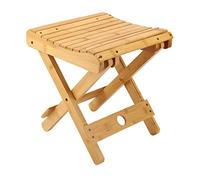 Jonlaki Bamboo Folding Stool,Shower Bench Massage Shop Shaving Shower Footrest Home Portable Folding Seat
