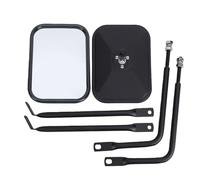 Jonlaki Black Side Rear View Mirror, Large Mirror Surface for Wide View, High Strength Steel and Glass, Universal Fit for ATV UTV, with Easy Installation