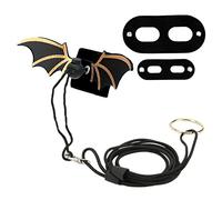 Jonlaki Blue Lizard Leash & Harness Set with Cute Christmas Hat and Scarf for Bearded Dragons and Small Reptiles (Black)