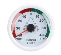 Jonlaki Boat Rudder Angle Indicator Gauge, 85mm IP67 with Red Light Indicator for Marine Engine Generator Set Agricultural Machinery 9V to 32V (White Dial White Bezel)