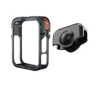 Jonlaki Camera Cage, Aluminum Alloy Protective Frame with Snap On Design and Soft Silicone Sleeve, with 1/4 Inch Threads and Dual Cold Shoe Mounts, for Video Bloggers Travelers and