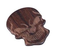Jonlaki Cool Skull Guitar Pick Set with 5 Picks - Unique Wood Musical Instrument Accessory for Halloween - for Electric and Acoustic Guitars (Type B(chacate Preto))