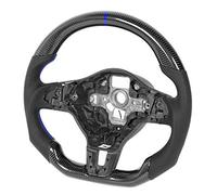 Jonlaki Deluxe Carbon Fiber Steering Wheel with Nappa Leather for MK6 GTD/R 2009-2013 - Blue Stitching and D-Type Design
