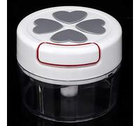 Jonlaki Household Manual Pull Garlic Ginger Vegetable Grinder Chopper Mincer Kitchen Utensils with Transparent Bowl Blue (Gray)