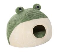 Jonlaki Luxurious Ultra-Soft Plush Cat Cave Bed with Removable Cushion - 2-in- Cat House and Pad with -Slip Design for Comfort (M)