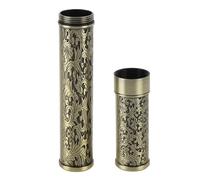 Jonlaki Metal Pipe Containers, Versatile Metal Storage Tube Compactly Embossed for Food Paper Small Objects (Black) (Grey) (Bronze Color)