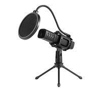 Jonlaki Microfono, Microfono USB a Condensatore Direzionale Professionale con Telaio Integrato Antispruzzo e Antivibrazioni + Piccolo Treppiede da Tavolo per Computer, Telefoni Cellulari