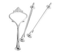 Jonlaki Multi Tiers Cake Tray Stand Handle - Sturdy Zinc Alloy Cake Plate Holder for Fruit Display - Ideal for Birthdays，Anniversaries，and Use (Three-layer small crown silver)