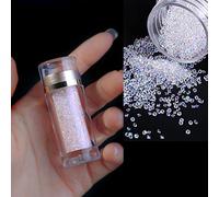 Jonlaki Nail Art Micro Beads & Rhinestones Crystal Glitter for DIY 3D Nail Decorations, 10g Colorful Accessories in Shaker Bottle