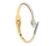 Jonlaki Open Clasp Hinged Friendship Bracelet for and Adults, Steel with Rhinestones, Him or Her