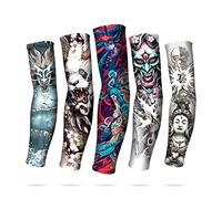 Jonlaki Pair Temporary Arm Sleeves Soft Compression Sleeves for Outdoor Activities (Qiankun beast)
